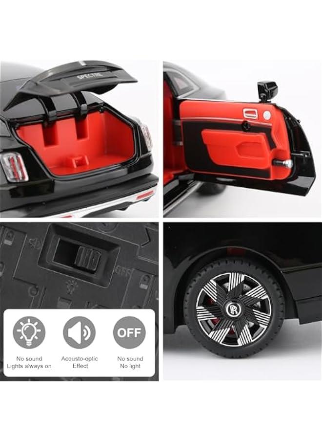 Compatible for 1:24 Rolls Royce Spectre Model Car, Diecast Collectible Pull Back Toy Car with Sound and Light for Adults Kids Boys Girls, Gift Black - Image 4
