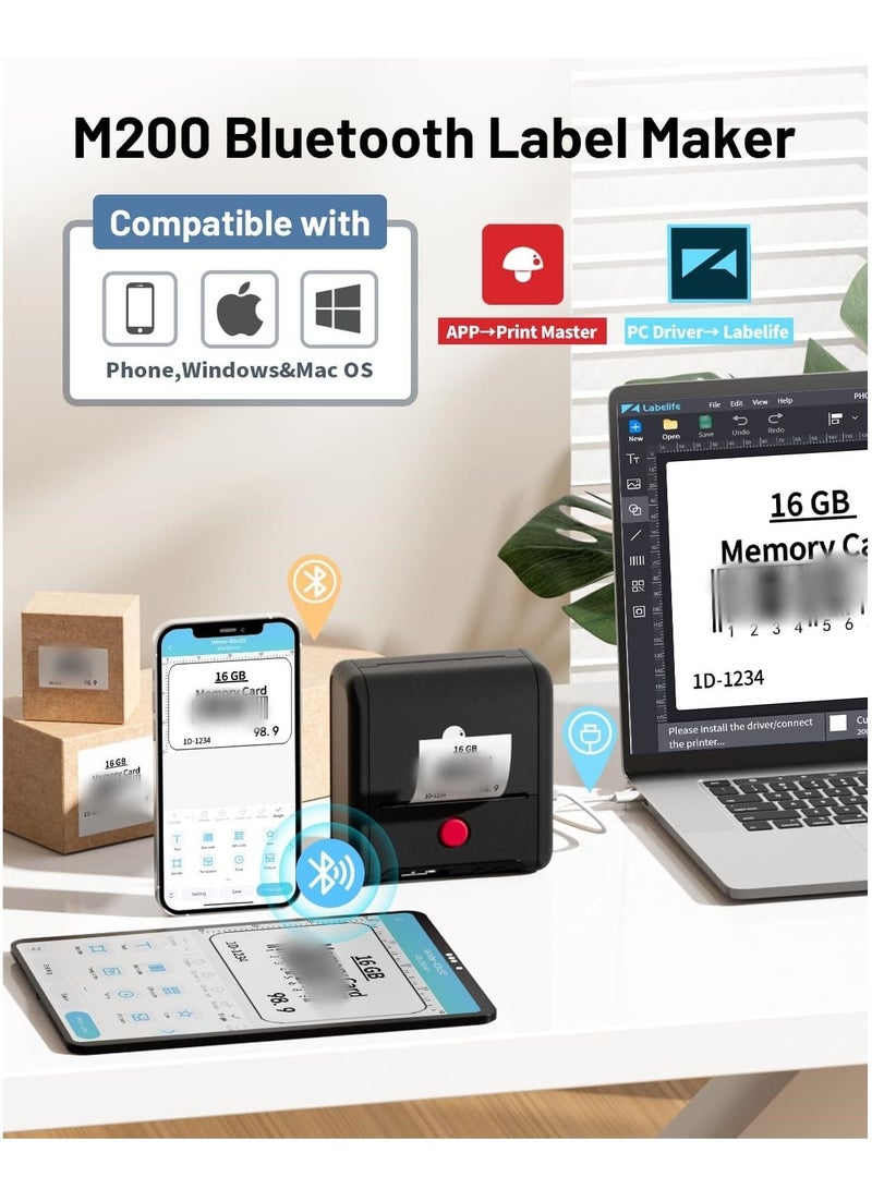 phomemo M200 Bluetooth Wireless Label Printer Memoking Label Makers Machine Compatible with Android iOS System - Image 4