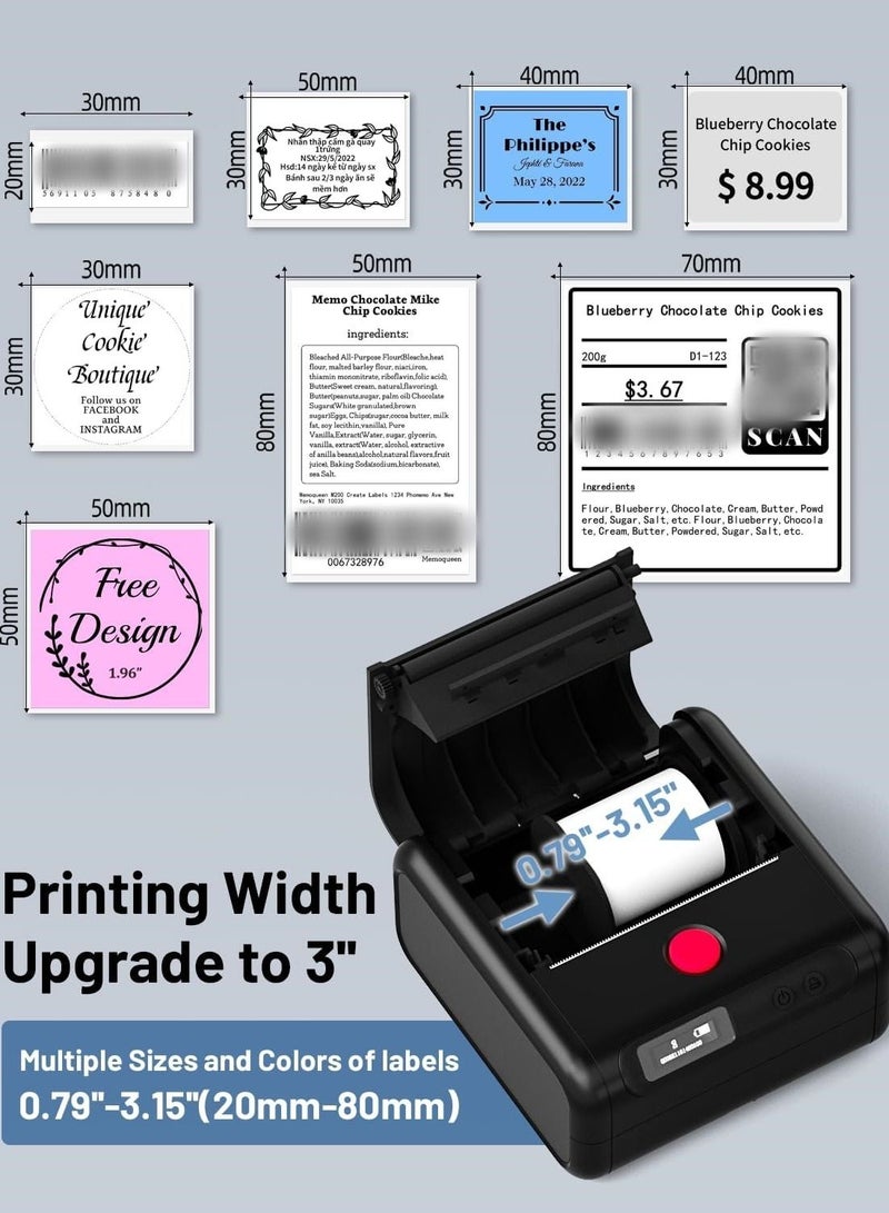 phomemo M200 Bluetooth Wireless Label Printer Memoking Label Makers Machine Compatible with Android iOS System - Image 3