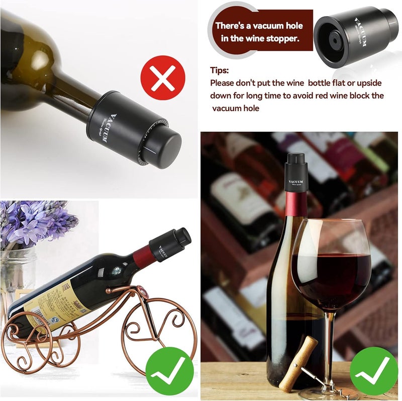 Sunwuun [2 PACK] Wine Bottle Stoppers,Real Vacuum Stoppers,Reusable Wine Preserver,Wine Corks Keep Fresh,Best Christmas and Birthday Gifts for Wine Lovers. - Image 5