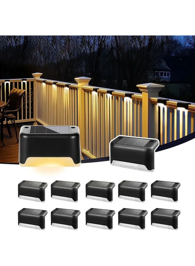 16 قطعة أضوات درج شمسية سوداء للخارج، أضوات LED شمسية للخطوات لحديقة وساحة الفناء - Image 5
