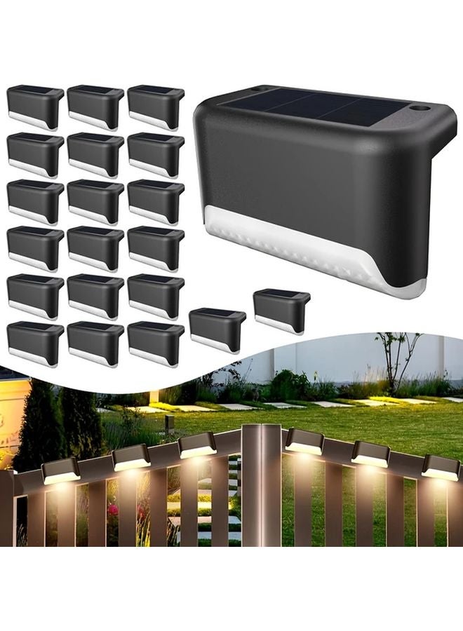 16 قطعة أضوات درج شمسية سوداء للخارج، أضوات LED شمسية للخطوات لحديقة وساحة الفناء - Image 2