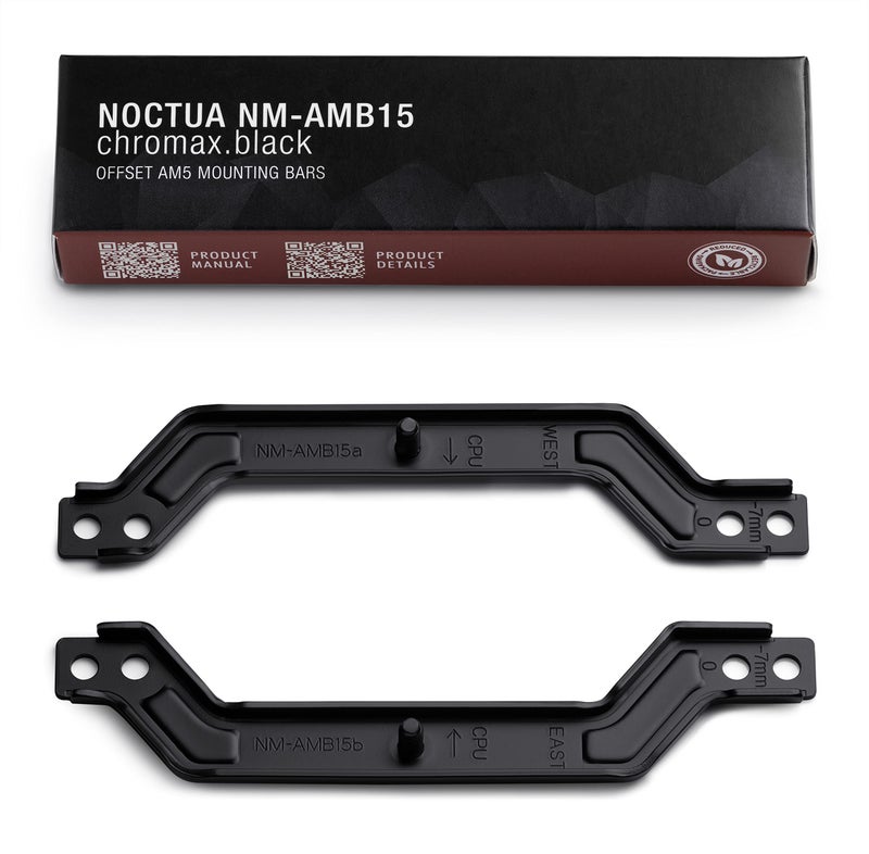 Noctua NM-AMB15 chromax.Black, Offset AMD AM5 Mounting Bars for Improved Cooling Performance (Black) - Image 2