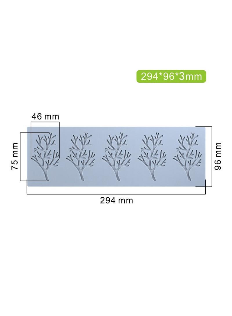 general 5 Pcs Leaf Molds Silicone Baking Molds Fondant Molds Hollow 3D Coral Branch Leaf Tuile Lace Silicone Cake Molds Polymer Clay Molds For Baking Resin Clay Sugar Craftdessert Cake Decoration Ramadan Eid Mubarak Party Cake Accessories - Image 5