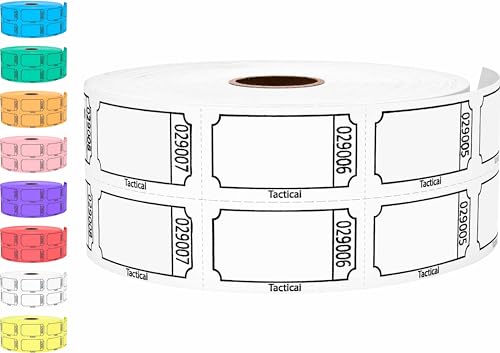 Tacticai 1000 Raffle Tickets, Blank, White (1 of 8 Colors), Double Roll for Events, Entry, Class Reward, Fundraiser & Prizes - Image 1
