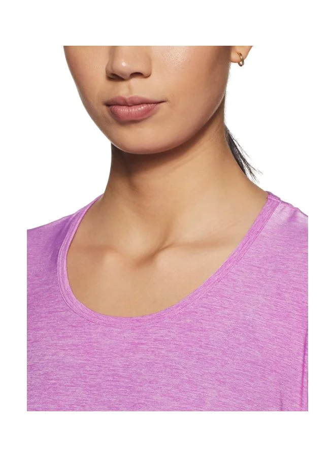 Jockey Purple Melange AP27 Women Tactile Microfiber Elastane Stretch Relaxed Fit T Shirt with StayDry and StayFresh Treatment for Women | Best Price UAE