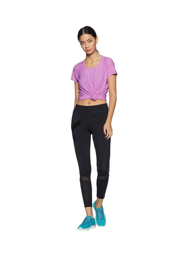Jockey Purple Melange AP27 Women Tactile Microfiber Elastane Stretch Relaxed Fit T Shirt with StayDry and StayFresh Treatment for Women | Best Price UAE