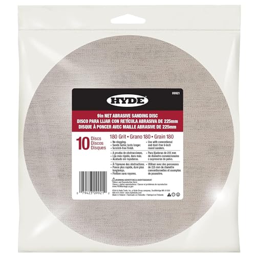 Hyde 09921 9" Disk Abrasive Sanding Net, 180 Grit, 10 pack - Image 4