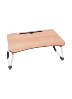 Generic Portable Anti-slip Foldable Laptop Desk – Bed Table for Laptop and Notebook – Wooden Color, Compact and Space-saving  - Image 1