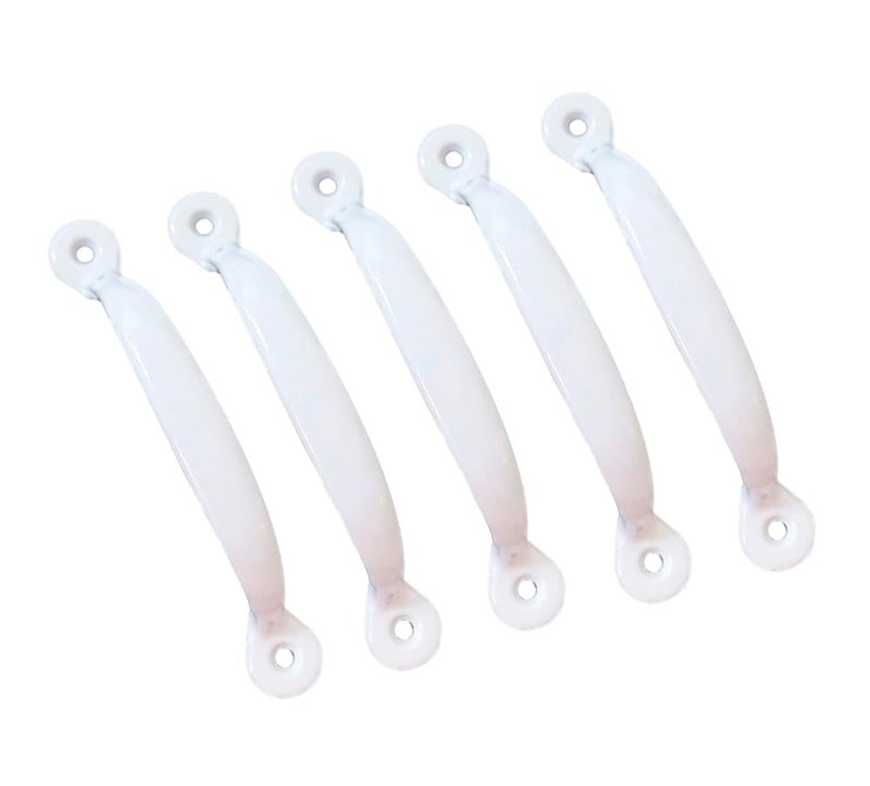 QCAA Steel Screen Door Pull 434 Surface Mount for Screen Door Drawer Access Panel Cabinet Lid Hatch White Coated 5 Pack Made in Taiwan - Image 2