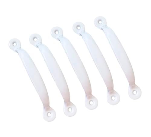 QCAA Steel Screen Door Pull 434 Surface Mount for Screen Door Drawer Access Panel Cabinet Lid Hatch White Coated 5 Pack Made in Taiwan - Image 1