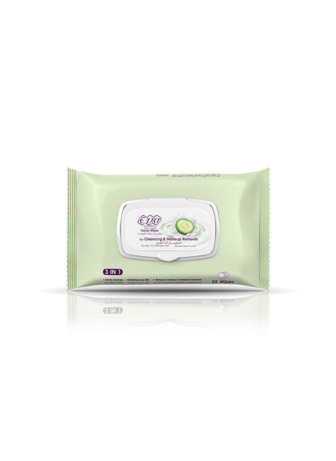 Eva Cleansing & Makeup Removal Facial Wipes 25 Wipes 