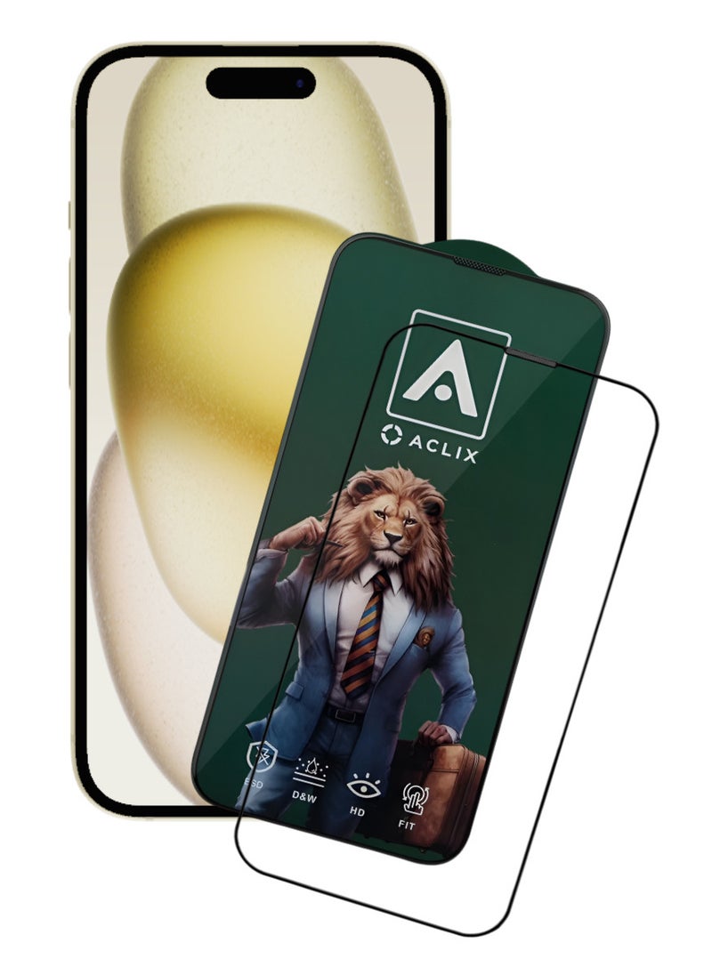 ACLIX Antistatic ESD Dustproof Premium Quality High Definition Tempered Glass Screen Protector Designed For  iPhone 15 Plus - Image 1