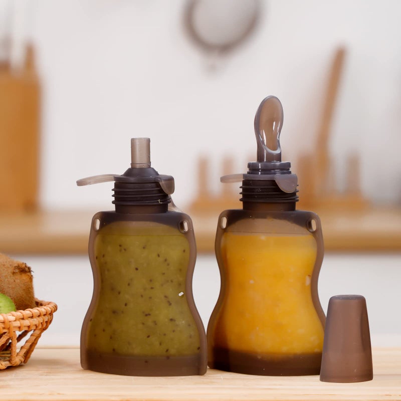 Haakaa Silicone Baby Food Spoon, Squeeze Feeding Spoon with Dust Cover, Portable Reusable Food Storage Pouch. Great for soft foods and liquids, 4oz, 1 Pack. - Image 4