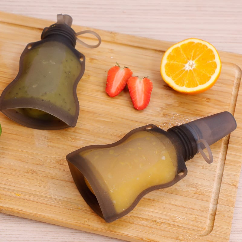 Haakaa Silicone Baby Food Spoon, Squeeze Feeding Spoon with Dust Cover, Portable Reusable Food Storage Pouch. Great for soft foods and liquids, 4oz, 1 Pack. - Image 3