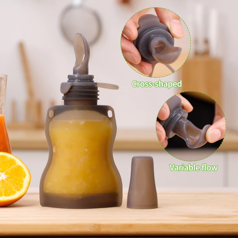 Haakaa Silicone Baby Food Spoon, Squeeze Feeding Spoon with Dust Cover, Portable Reusable Food Storage Pouch. Great for soft foods and liquids, 4oz, 1 Pack. - Image 2