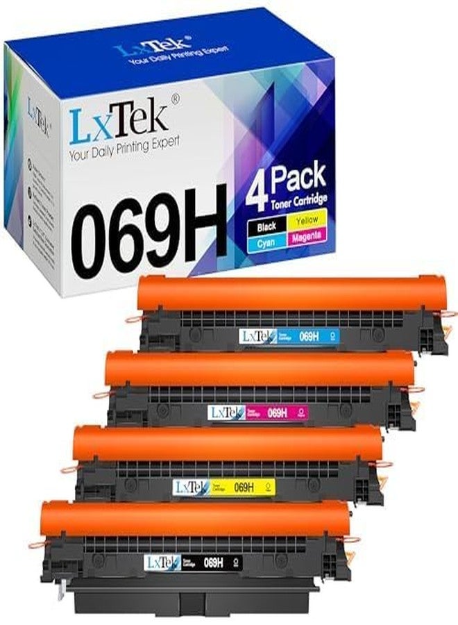 مجموعة خراطيش حبر LxTek 069H MF753Cdw | بديل لخراطيش حبر Canon 069H 069، عبوة من 4 خراطيش، متوافقة مع طابعات Canon ImageCLASS MF753Cdw وMF751Cdw وLBP674Cdw، عبوة من 4 خراطيش حبر 069 - Image 1