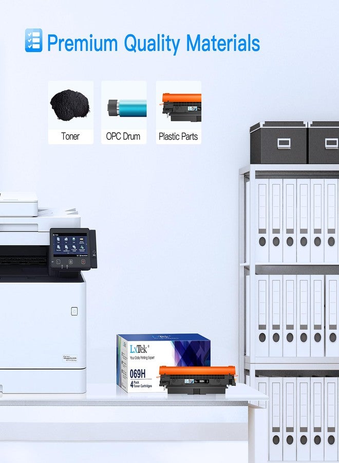 مجموعة خراطيش حبر LxTek 069H MF753Cdw | بديل لخراطيش حبر Canon 069H 069، عبوة من 4 خراطيش، متوافقة مع طابعات Canon ImageCLASS MF753Cdw وMF751Cdw وLBP674Cdw، عبوة من 4 خراطيش حبر 069 - Image 4