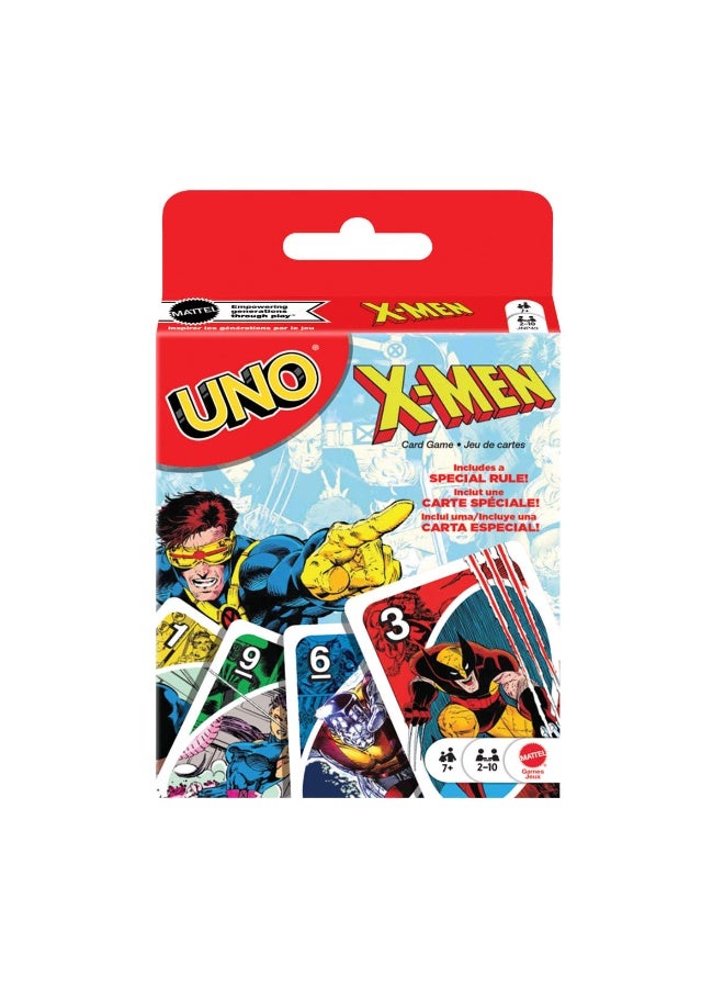 Mattel Games UNO X-Men Card Game With Marvel Comics Inspired Deck for Kids, Teens, Grown-Ups, Family Nights & Parties for 2-10 Players - Image 1