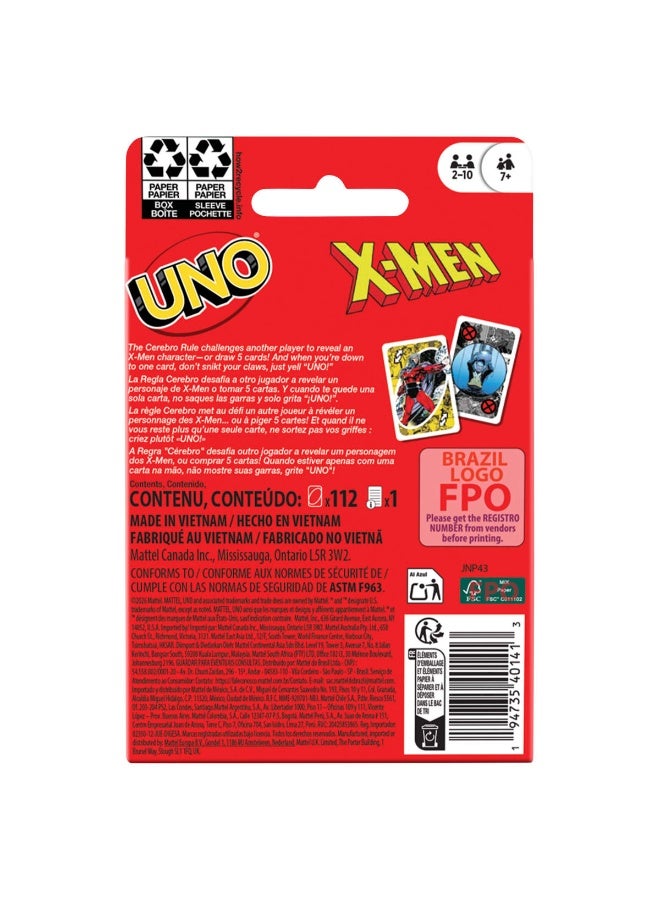 Mattel Games UNO X-Men Card Game With Marvel Comics Inspired Deck for Kids, Teens, Grown-Ups, Family Nights & Parties for 2-10 Players - Image 3