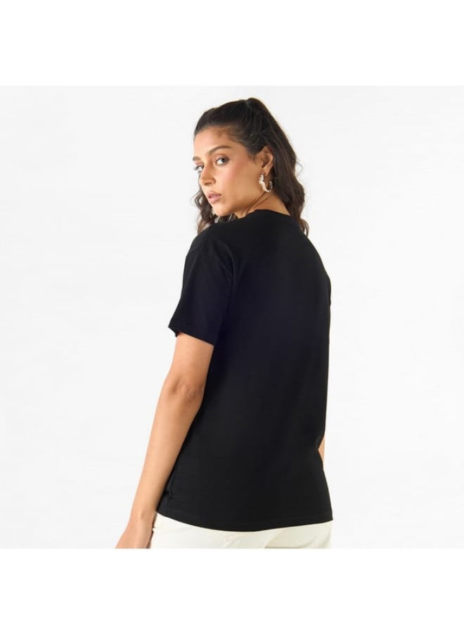 2Xtremz - 2Xtremz Embellished T-shirt with Crew Neck and Short Sleeves - Image 1