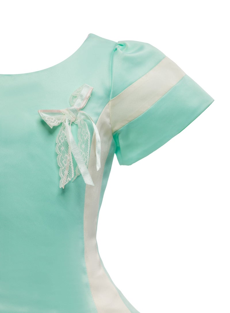 queen ELIA GREEN Girls Party Dress, from satin Princess Dress Party Wear Wedding Evening Formal Pageant Dance Gown for Birthday Kid Girls Elegant - Image 5