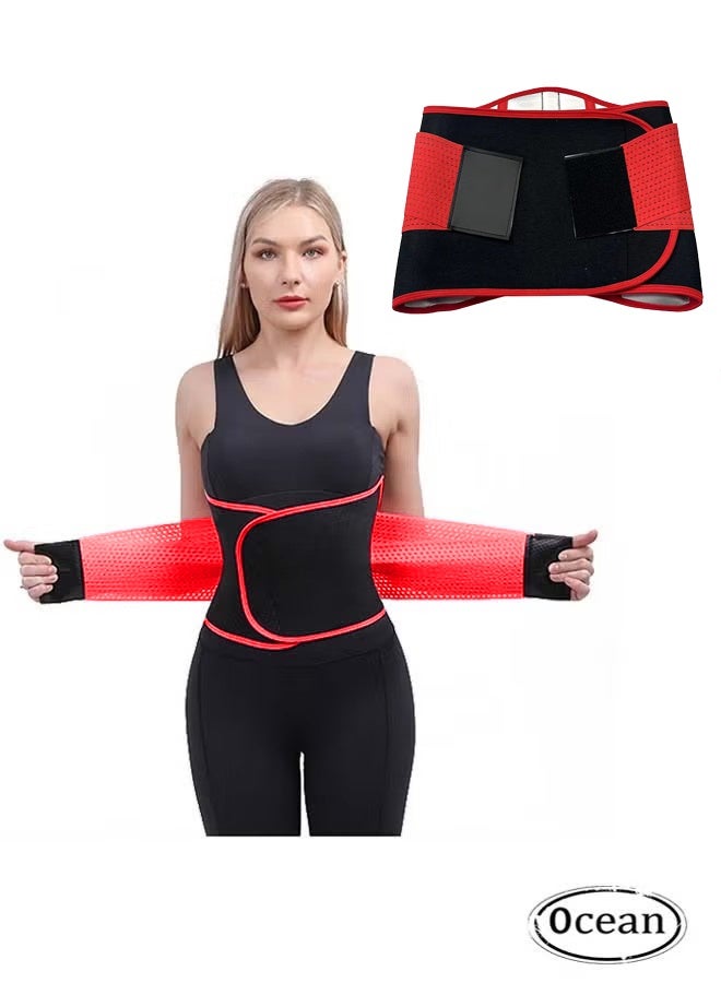 أوشن حزام مدرب الخصر للمرأة, حزام الحزام الرياضي, تسخير الساونا الخصر مقطع البطن الفرقة عرق حزام الحزام الرياضي, حزام التمرين مع أحزمة قابلة للتعديل, تسخير جسم شكل الحزام (L) - Image 1