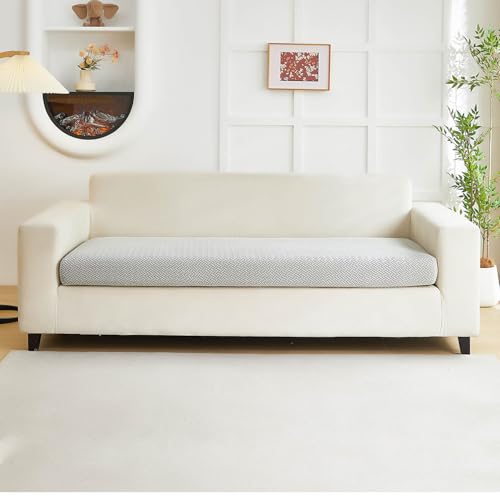 Disayu Couch Covers for 3 Cushion Sofa Pet Friendly Couch Cushion Covers Universal Sofa Covers Washable Stretch Slipcovers for Sectional Sofa Texture Light GrayLarge Triple Seat Cover - Image 1