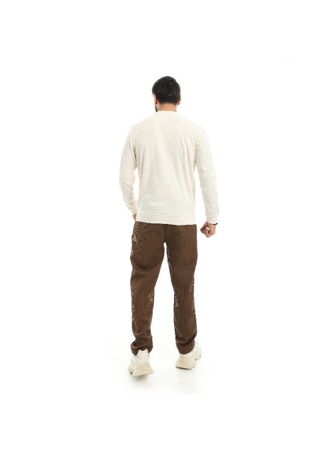 Red Circle Falafel Round Neck Pajamas & Istanbul Lycra Pants men - Image 3