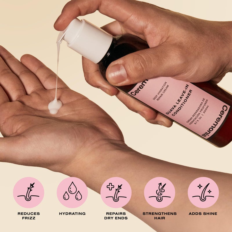 Ceremonia كريم ترطيب عميق لتركه على الشعر من سيريمونيا بجوافة مع تمر هندي وأفوكادو، 6.7 أونصة سائلة | 200 مل - Image 3