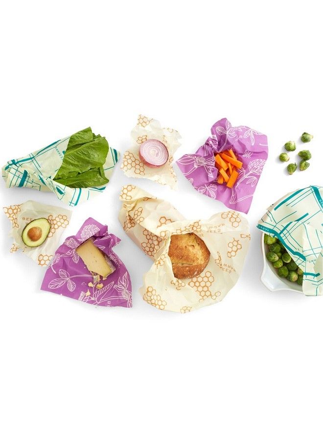 Bee's Wrap 7 Piece Value Pack Made In Usa With Certified Organic Cotton Plastic And Silicone Free Reusable Ecofriendly Beeswax Food Wraps 7 Pieces (2 S2 M2 L 1 Bread)  - Image 3
