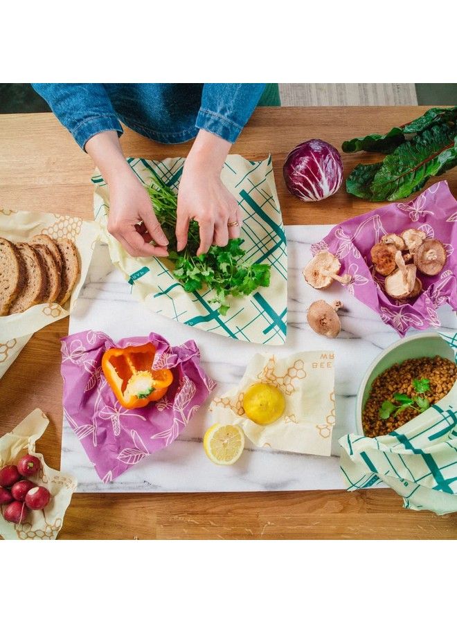 Bee's Wrap 7 Piece Value Pack Made In Usa With Certified Organic Cotton Plastic And Silicone Free Reusable Ecofriendly Beeswax Food Wraps 7 Pieces (2 S2 M2 L 1 Bread)  - Image 4