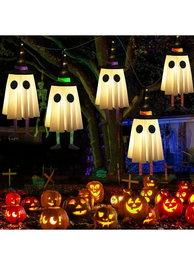 3 Packs Hanging Light Up Hooded Figure with Playful Cloak Decor, 23'' Hanging Decor with White Light for Front Yard Patio Lawn Garden Party Decoration Indoor Outdoor - Image 2