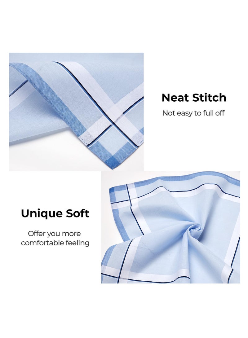SOLARAE Handkerchiefs Cotton for Men, 12Pcs Handkerchiefs for Men, Cotton Classic Pocket Squares Set, with Elegant Pattern in Assorted Color, Gift for Men - Image 3