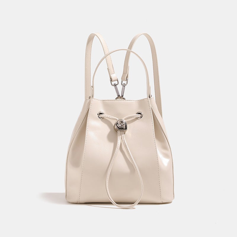 2024 Niche Design High-End Sense Bucket Backpack Drawstring Shoulder Bag Student Travel Schoolbag - Image 3
