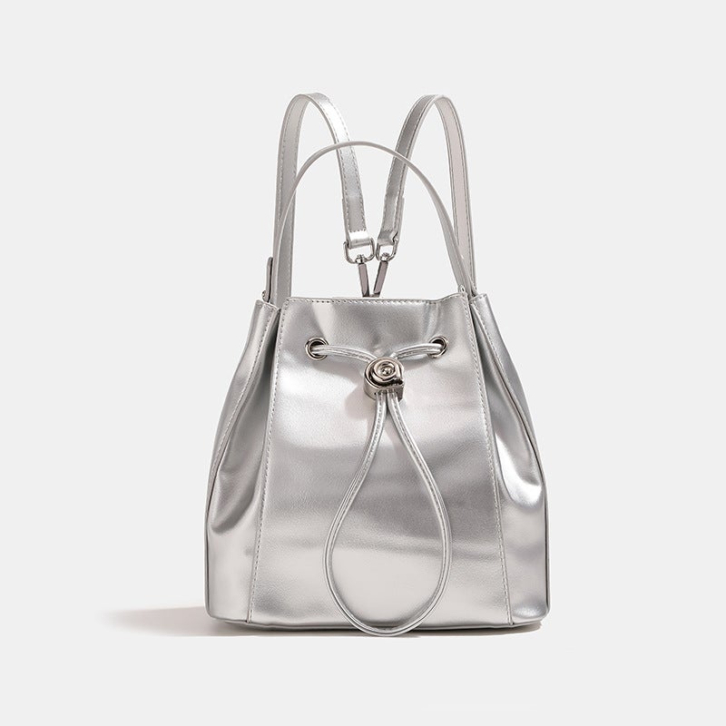 2024 Niche Design High-End Sense Bucket Backpack Drawstring Shoulder Bag Student Travel Schoolbag - Image 2