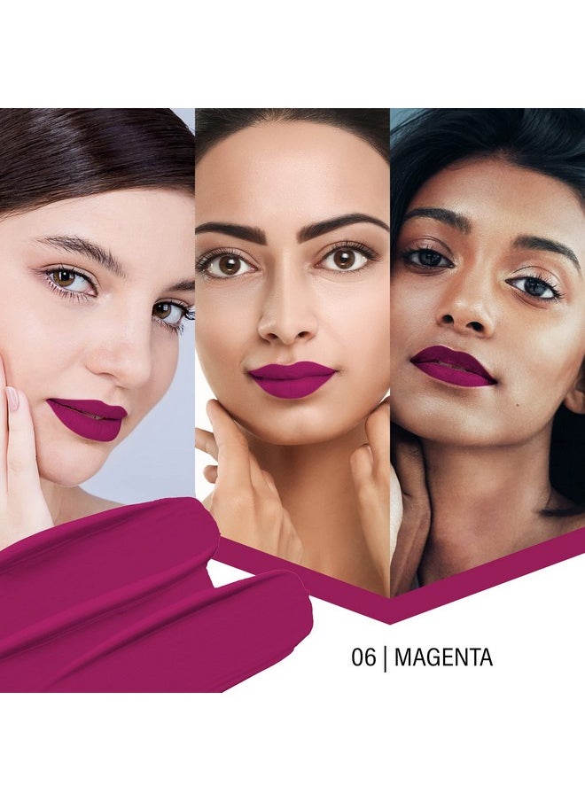 COLORS QUEEN Color Stay Matte Lipstick Highly Pigmented Ultra Matte Long Lasting Lipstick One Stroke Glide Hydrating Weightless Matte Finish Transferproof Lipstick For Women (Magenta)  - Image 2