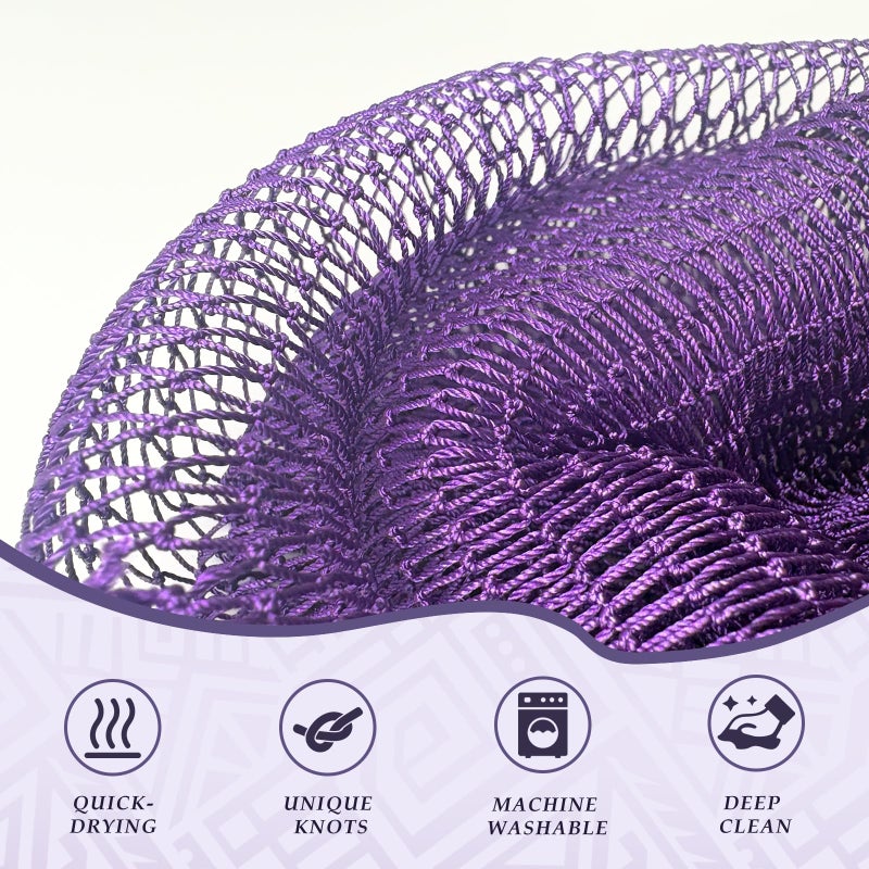 SPMKTBOZAI African Net Sponge Authentic, 3 Pieces African Exfoliating Sponge Real African Net, Shower Loofah Exfoliating Bath Sponge, Body Scrubber for Women and Men Daily Use Body Care - Image 2