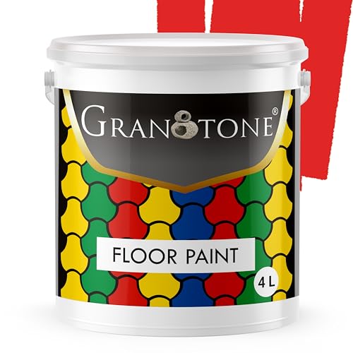 GRANOTONE Floor Paint 4 Litre Signal Red Colour Polyurethane and Acrylic Polymer Based Concrete Sealer Anti Slip Thick and Durable for Cement Floor and Tiles Made in India - Image 1