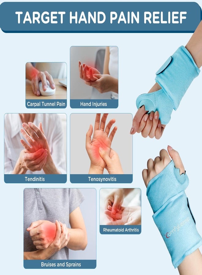 Comfytemp Wrist Ice Pack Wrap Carpal Tunnel Relief Wrist Brace, 2 Packs, FSA Eligible HSA, Gel Ice Packs for Injuries Reusable Wrap for Hand Pain, Hot Cold Compress Hand Brace, Men Women Recovery Item - Image 2