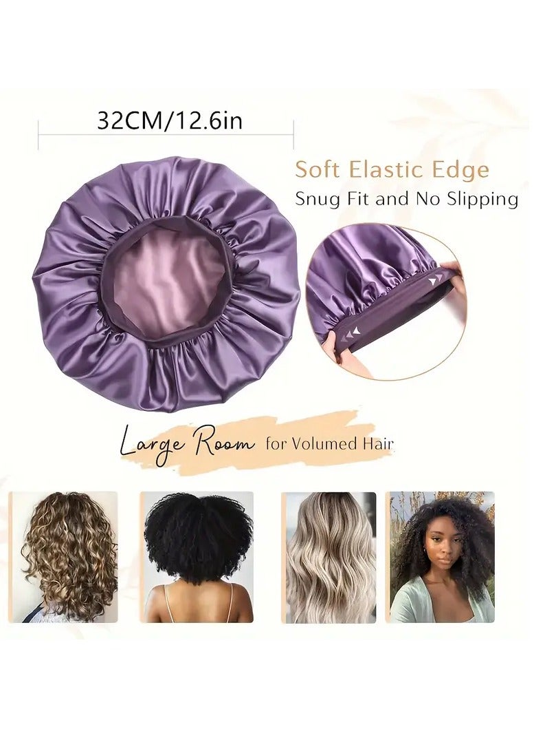 Ucanbe Satin Sleep Cap with a Wide Brim, Perfect for Everyday Use During Showers. - Image 2