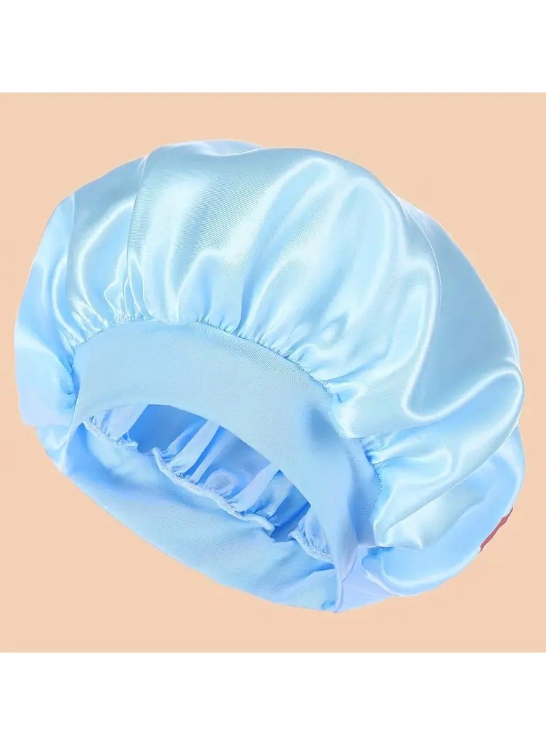 Ucanbe Satin Sleep Cap with a Wide Brim, Perfect for Everyday Use During Showers. - Image 1