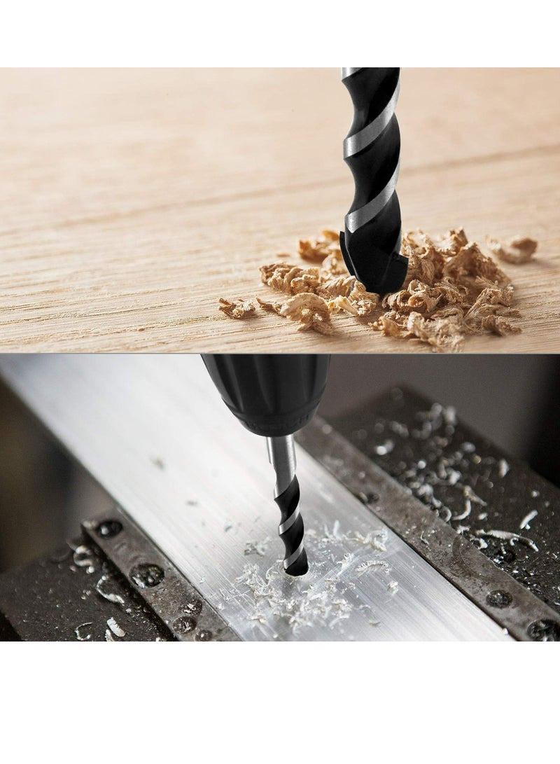 5 Pcs Set (6, 6, 8, 10, 12mm) Multi-Material Drill Bit Set for Tile,Concrete, Brick, Glass, Plastic and Wood Tungsten Carbide Tip Best for Wall Mirror and Ceramic Tile on Concrete and Brick Wall
