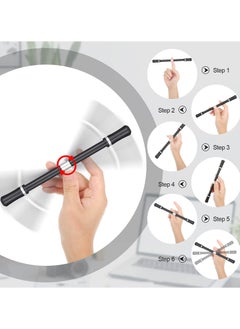 Mr. Penda 2 Pieces Spinning Pen, Rolling Finger Rotating Pen, Spinning Cool Pen, Fidget Spinner Mod Gaming Pens, Pencil Finger Rolling for Adults Student Office Supplies (Silver and Black)  - Image 3