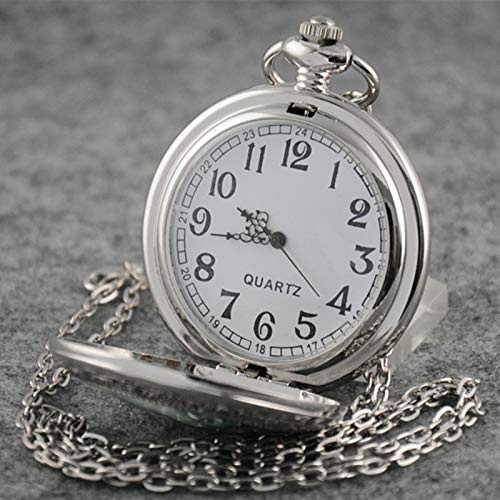 VIGOROSO Quartz Beautiful Peony Bird Enamel Painting Steampunk Silver Pocket Watches in Box - Image 3
