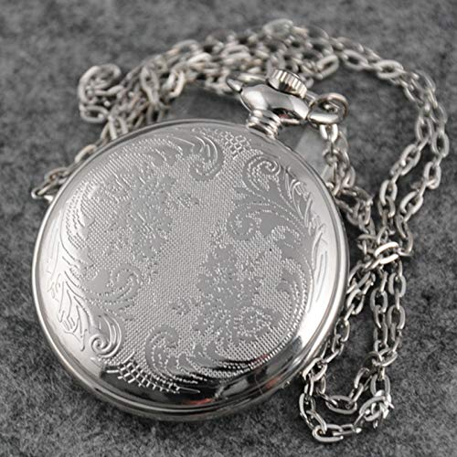 VIGOROSO Quartz Beautiful Peony Bird Enamel Painting Steampunk Silver Pocket Watches in Box - Image 4