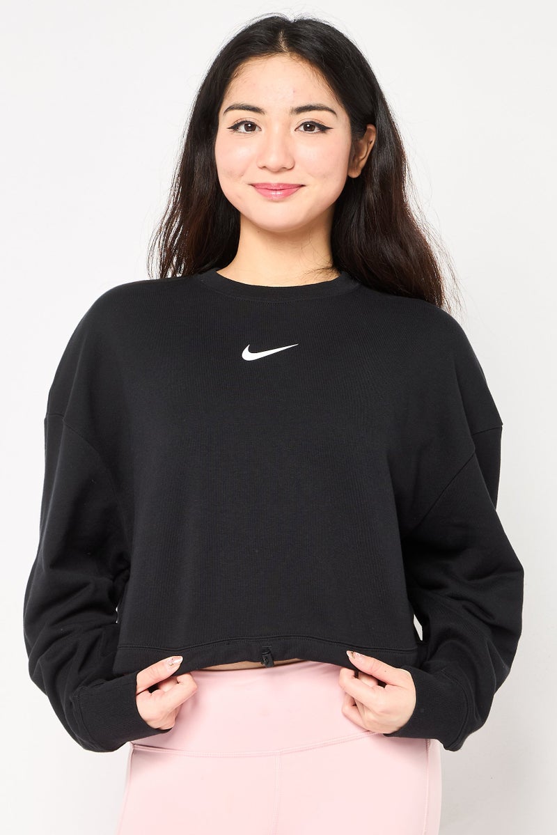Nike Women Sportswear Fit Long Sleeves Outdoor Crop Sweatshirt, Black - Image 1