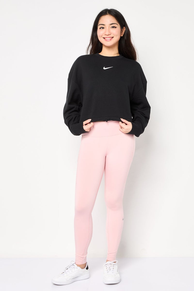 Nike Women Sportswear Fit Long Sleeves Outdoor Crop Sweatshirt, Black - Image 2