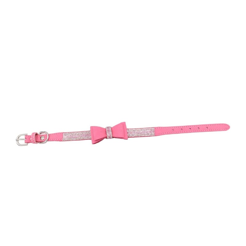 Rhinestone Dog Collar Set Sparkling Pet Bowknot Heavy Duty For Small Medium Dog - Image 2