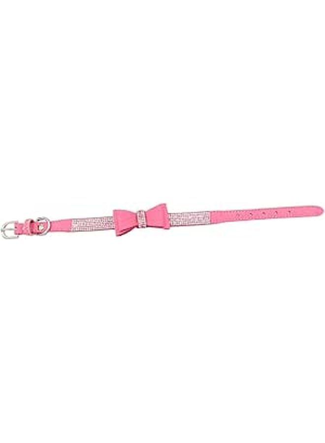 Rhinestone Dog Collar Set Sparkling Pet Bowknot Heavy Duty For Small Medium Dog - Image 1